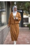 0142 - Tesettür Trençkot Taba-I8