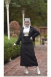 0142 - Tesettür Trençkot Si̇yah-I8