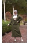 0142 - Tesettür Trençkot Haki̇-I8 0142 - Tesettür Trençkot Haki̇-I8
