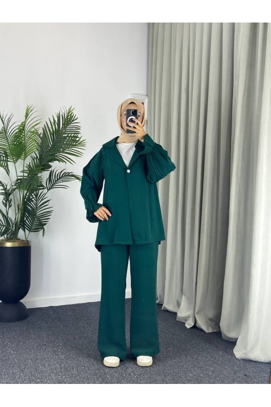 4468 - Tesettür İkili Takım Zümrüt Yeşili-j4