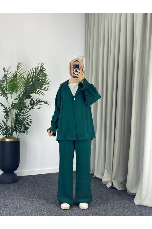 4468 - Tesettür İkili Takım Zümrüt Yeşili-j4
