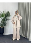 4468 - Tesettür İkili Takım Bej-j4