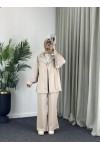 4468 - Tesettür İkili Takım Bej-j4