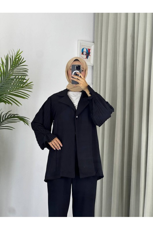 4468 - Tesettür İkili Takım Si̇yah-j4 4468 - Tesettür İkili Takım Si̇yah-j4