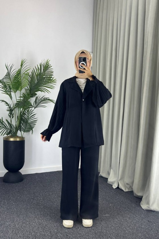 4468 - Tesettür İkili Takım Si̇yah-j4