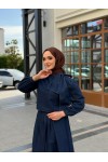 4556 - Kot Kumaş Tesettür İkili Takım Laci̇vert 4556 - Kot Kumaş Tesettür İkili Takım Laci̇vert