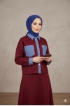 4564 - Cep Detaylı İkili Takım Bordo