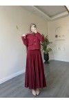 4566 - Double Krep Kumaş Tesettür İkili Takım Bordo 4566 - Double Krep Kumaş Tesettür İkili Takım Bordo