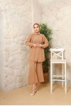 3100 - Kemerli Tesettür Takım Taba-A12
