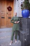 2544 - Kemerli Tesettür İkili Takım Haki-A11