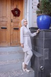 2544 - Kemerli Tesettür İkili Takım Bej-A11