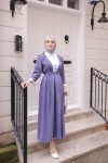 4444 - Yaka Detaylı Tesettür Elbise Li̇la-A12