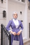 4444 - Yaka Detaylı Tesettür Elbise Li̇la-A12