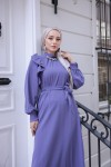 3986 -Taş Detaylı Tesettür Elbise Li̇la-G1