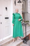 3986 - Taş Detaylı Tesettür Elbise Yeşi̇l-G1