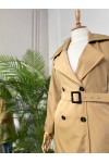 Kol Detaylı Tesettür Trençkot Camel