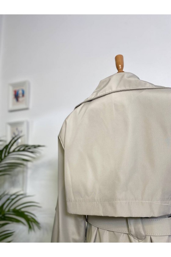 4400 - Kol Detaylı Tesettür Trençkot Taş-F2 4400 - Kol Detaylı Tesettür Trençkot Taş-F2