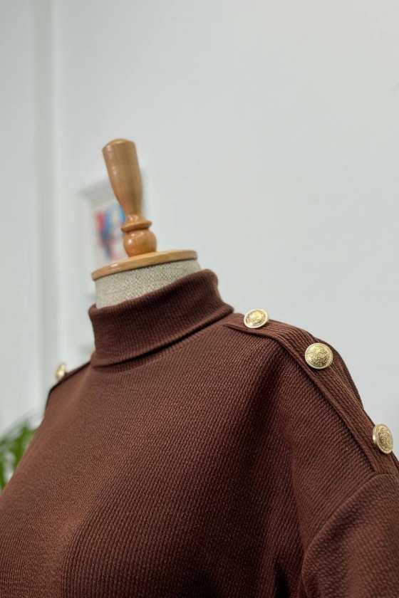 4442 - Tesettür İkili Takım Kahverengi̇-I5