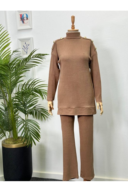4442 - Tesettür İkili Takım Camel-I5