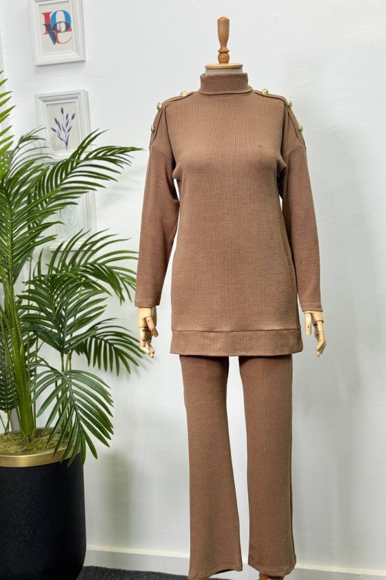 4442 - Tesettür İkili Takım Camel-I5