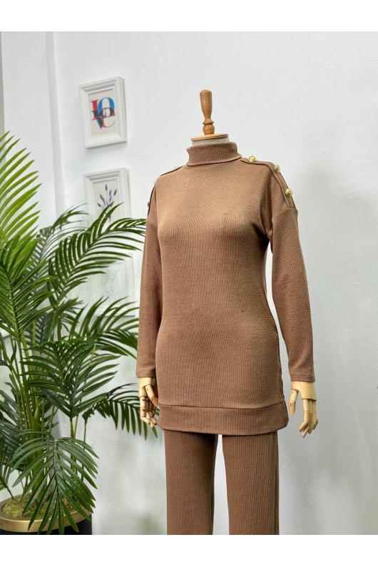 4442 - Tesettür İkili Takım Camel-I5