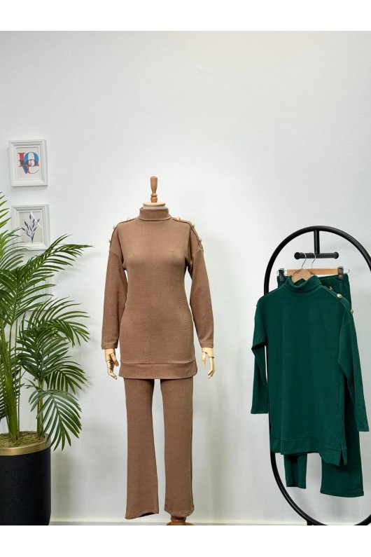 4442 - Tesettür İkili Takım Camel-I5