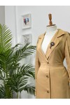9771 - Broş Detaylı Tesettür Trençkot Camel-E0 9771 - Broş Detaylı Tesettür Trençkot Camel-E0