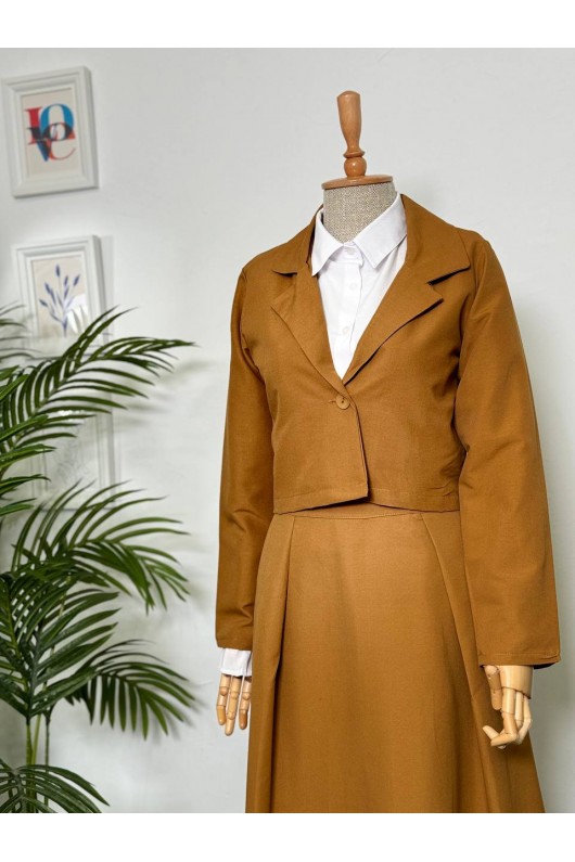 4408 - Gömlek Ceket Tesettür Takım Taba-I2 4408 - Gömlek Ceket Tesettür Takım Taba-I2