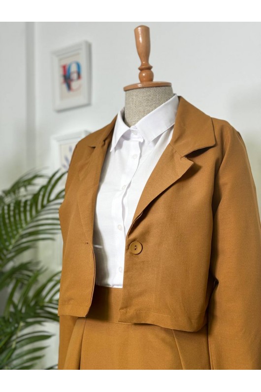 4408 - Gömlek Ceket Tesettür Takım Taba-I2 4408 - Gömlek Ceket Tesettür Takım Taba-I2