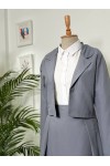 4408 - Gömlek Ceket Tesettür Takım Gri̇-I2