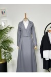 4408 - Gömlek Ceket Tesettür Takım Gri̇-I2
