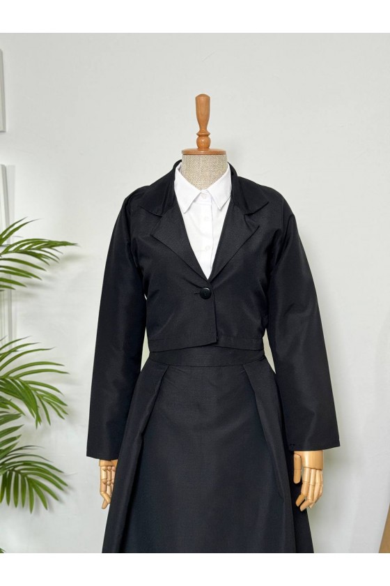 4408 - Gömlek Ceket Tesettür Takım Si̇yah-I2