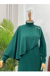 4448 - Yarım Boğazlı Tesettür Takım Yeşi̇l-H10