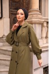 1995 - Tesettür Trençkot Haki̇-F4