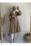 3017 - Tesettür Trençkot Camel-G6