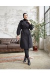 10543 - Tesettür Trençkot Si̇yah-F5