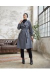 10543 - Tesettür Trençkot Gri̇-F5
