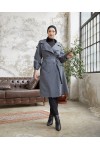 10543 - Tesettür Trençkot Gri̇-F5