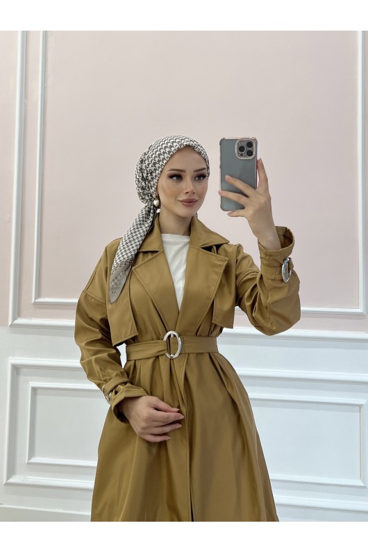 20002 - Tesettür Trençkot Camel-F3 20002 - Tesettür Trençkot Camel-F3