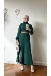4417 - Hasır Kemerli Tesettür Elbise Yeşi̇l-E2 4417 - Hasır Kemerli Tesettür Elbise Yeşi̇l-E2