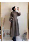 6262 - Mevlana Model Tesettür Elbise Camel-I11 6262 - Mevlana Model Tesettür Elbise Camel-I11