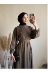 6262 - Mevlana Model Tesettür Elbise Camel-I11 6262 - Mevlana Model Tesettür Elbise Camel-I11