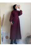 6262 - Mevlana Model Tesettür Elbise Bordo-I11
