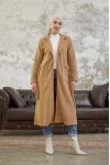 9595 - Kemerli Tesettür Kaban Camel-E2