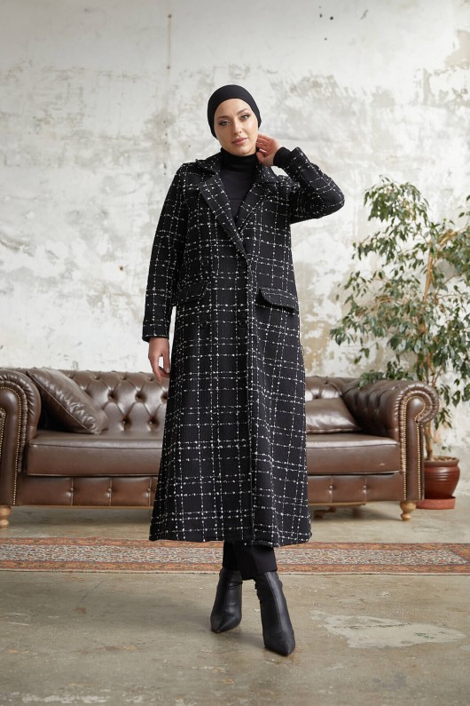 10589 - Tesettür Kaban Si̇yah-A17