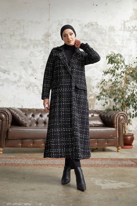 10589 - Tesettür Kaban Si̇yah-A17