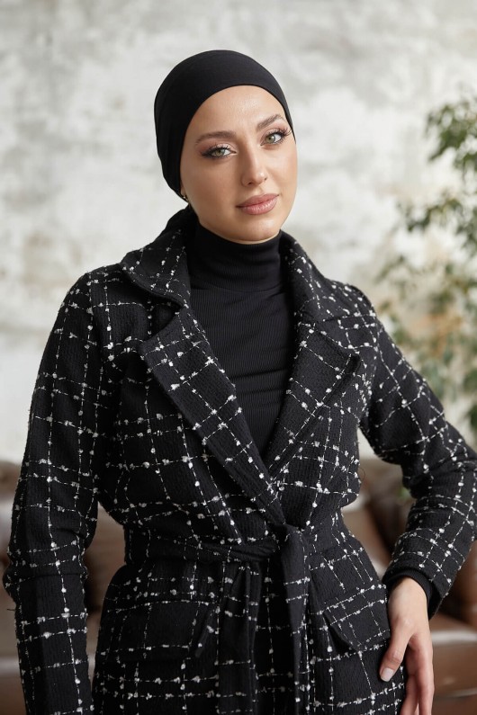 10589 - Tesettür Kaban Si̇yah-A17