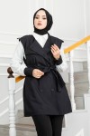 4402 - Gömlek Ceket Tesettür İkili Takım Si̇yah-G6