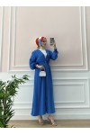 9383 - Çıt Çıt Detaylı Tesettür Tunik Mavi̇-D2 9383 - Çıt Çıt Detaylı Tesettür Tunik Mavi̇-D2