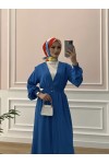 9383 - Çıt Çıt Detaylı Tesettür Tunik Mavi̇-D2 9383 - Çıt Çıt Detaylı Tesettür Tunik Mavi̇-D2